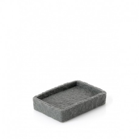 Porta sapone da appoggio in resina e sabbia colore grigio effetto pietra