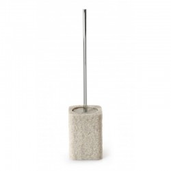 Portascopino d'appoggio a terra in resina e sabbia colore beige effetto pietra