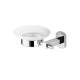 Portasapone A Muro in acciaio inox/cromall con contenitore in Vetro Satinato Gedy mod. edera