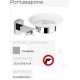 Portasapone A Muro in acciaio inox/cromall con contenitore in Vetro Satinato Gedy mod. edera