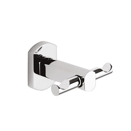 Appendiabiti doppio in acciaio inox e Cromall®, con contenitori in vetro satinato Gedy mod. Edera