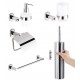 Set accessori a muro arredo bagno Gedy mod. Edera in acciaio inox e cromall