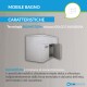 Mobile bagno Colorado da 100 cm sospeso bianco lucido lavorazione a rilievo con specchio LED retroilluminato intarsiato ovale