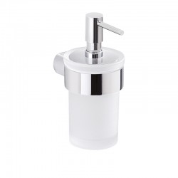 Porta Dispenser Per Sapone Liquido con erogatore in termoindurente e contenitore in Vetro Satinato Gedy mod. Pirenei