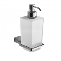 Porta Dispenser Per Sapone Liquido con erogatore in cromall e contenitore in Vetro Satinato Gedy mod. Kansas