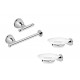 Set accessori bagno 8 pezzi Gedy Genziana fissaggio a muro metallo cromo