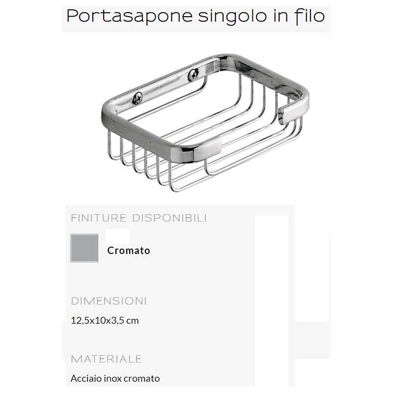 PORTASAPONE PER DOCCIA SINGOLO IN ACCIAIO INOX