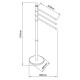 Piantana portasciugamani da terra con 3 bracci altezza 90 cm acciaio cromato