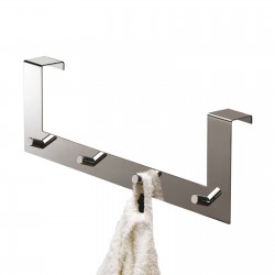 Appendiabiti da bagno multiplo con 4 ganci 40 cm acciaio inox lucido Gedy