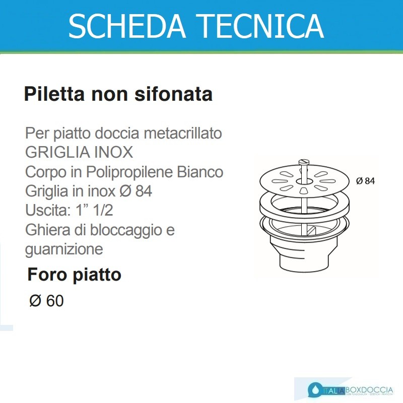 Sifone a S con piletta per piatto doccia Ø 60 mm di Geberit - Vendita  Online ItaliaBoxDoccia