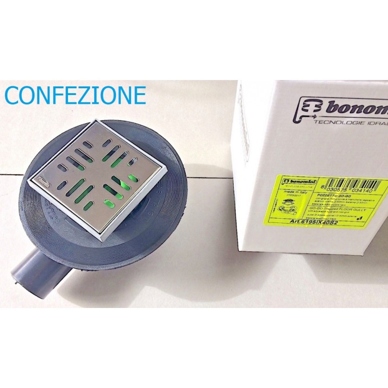 Pozzetto Pluviale Sifonato Con Innesto Tubi Quadri PSQ140 - First