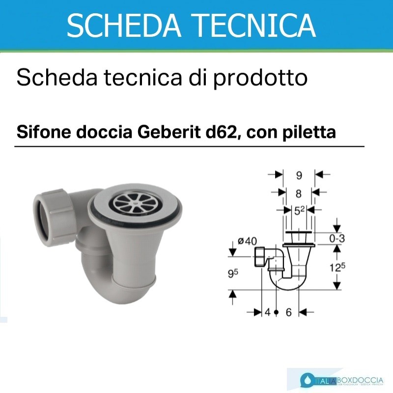 Sifone a S con piletta per piatto doccia Ø 60 mm di Geberit - Vendita  Online ItaliaBoxDoccia