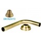 Tubo Curvo 90° per Cassetta Alta Wc cm 25x15 Diametro 30 mm con Rosone Ottone Bronzato