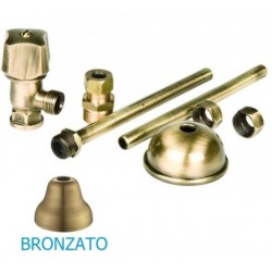 Pincus rubinetto per cassette di scarico con cannetta 1/2" x 3/8" in ottone bronzato