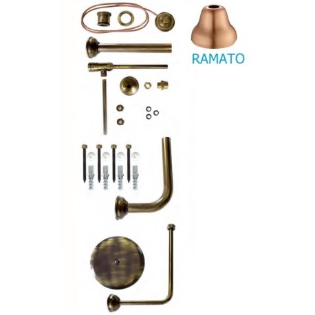 Completo catis mixi in ottone ramato