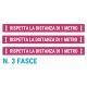 3 fasce calpestabili antiscivolo adesive indicate per mantenere la distanza di sicurezza