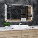 Specchio da Bagno con Angoli Squadrati e Altoparlante Bluetooth + Orologio Retroilluminato led 20W art. spe432