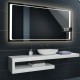 Specchio da Bagno con Angoli Squadrati e Altoparlante Bluetooth + Orologio Retroilluminato led 20W art. spe432