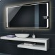 Specchio da Bagno con Angoli Squadrati e Altoparlante Bluetooth + Orologio Retroilluminato led 20W art. spe432