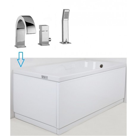 Vasca Guscio Jacuzzi Pannello Frontale + Laterale Misura 70 x 105/120/140/150/160/170 cm + Batteria Miscelatore Level Paffoni