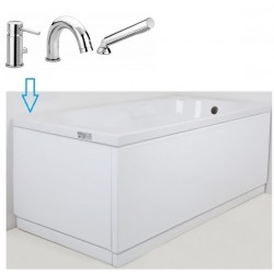 Vasca Guscio Jacuzzi Pannello Frontale + Laterale Misura 70 x 105/120/140/150/160/170 cm + Batteria Miscelatorel Stick Paffoni