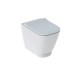 Sanitari Smyle Square Geberit Vaso senza brida rimfree con coprivaso ammortizzato + Bidet in ceramica bianco lucido