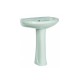 Lavabo Lucy con colonna in ceramica 50x50 cm bianco tre fori