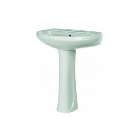 Lavabo Lucy con colonna in ceramica 58x50 cm bianco tre fori