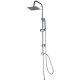 Colonna doccia con deviatore soffione slim in acciaio inox quadrato 20x20 cm e doccetta cromata