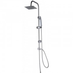 Colonna doccia con deviatore soffione slim in acciaio inox 304 quadrato 30x30 cm e doccetta cromata