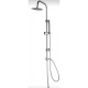 Colonna doccia con deviatore soffione slim in acciaio inox 304 tondo diametro 25 cm e doccetta cromata