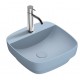 Green lux 42x42 catalano lavabo installazione ad appoggio o semincasso Azzurro Satinato senza troppopieno