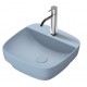 Green lux 42x42 catalano lavabo installazione ad appoggio o semincasso Azzurro Satinato senza troppopieno
