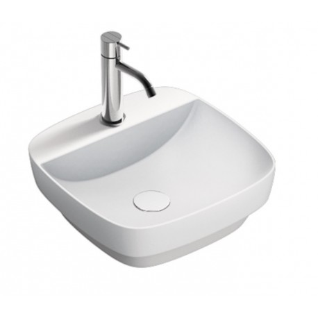 Green lux 42x42 catalano lavabo installazione ad appoggio o semincasso bianco satinato senza troppopieno