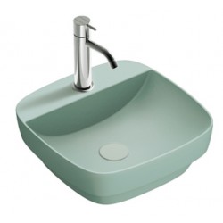 Green lux 42x42 catalano lavabo installazione ad appoggio o semincasso verde satinato senza troppopieno
