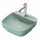 Green lux 42x42 catalano lavabo installazione ad appoggio o semincasso verde satinato senza troppopieno