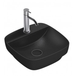 Green lux 42x42 catalano lavabo installazione ad appoggio o semincasso nero satinato senza troppopieno