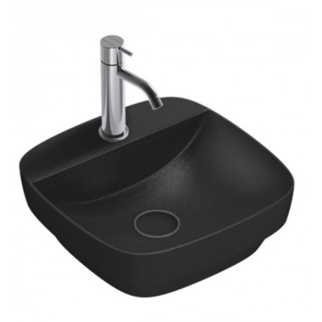 Green lux 42x42 catalano lavabo installazione ad appoggio o semincasso nero satinato senza troppopieno