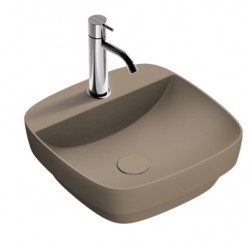 Green lux 42x42 catalano lavabo installazione ad appoggio o semincasso marrone satinato senza troppopieno