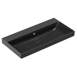 New Zero 100x50 catalano lavabo installazione sospesa, appoggio, semincasso o su mobile nero satinato con troppopieno