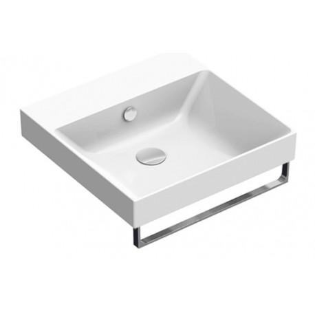 New Zero 50x50 catalano lavabo installazione sospesa, appoggio, semincasso o su mobile bianco lucido con troppopieno