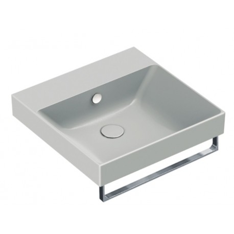 New Zero 50x50 catalano lavabo installazione sospesa, appoggio, semincasso o su mobile cemento satinato con troppopieno