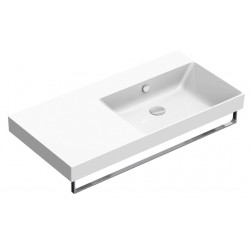 New Zero 100x50 catalano lavabo installazione sospesa, semincasso o su mobile bianco lucido con piano di appoggio a sinistra