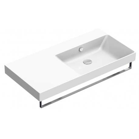 New Zero 100x50 catalano lavabo installazione sospesa, semincasso o su mobile bianco lucido con piano di appoggio a sinistra