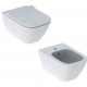 Sanitari Sospesi Vaso senza brida Rimfree e Bidet Smyle Square Geberit con Sedile