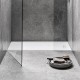 Piatto doccia Geberit serie Sestra 70 x 100 cm colore bianco effetto pietra sintetica con piletta di scarico inclusa