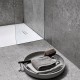 Piatto doccia Geberit serie Sestra 70 x 120 cm colore bianco effetto pietra sintetica con piletta di scarico inclusa