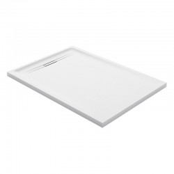 Piatto doccia 80x120 Geberit serie Sestra colore bianco effetto pietra sintetica con piletta di scarico inclusa