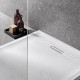 Piatto doccia 80x120 Geberit serie Sestra colore bianco effetto pietra sintetica con piletta di scarico inclusa