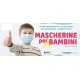 Mascherina per bambini igienica monouso in polipropilene con Fermanaso modellabile in alluminio